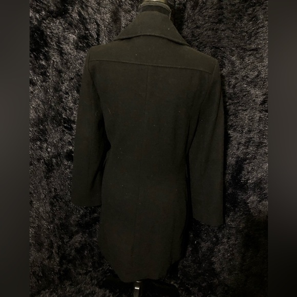 Black Winter Coat Jennyfer J brand 50/50 Wool/Polyester Women’s Size Small - Picture 3 of 7